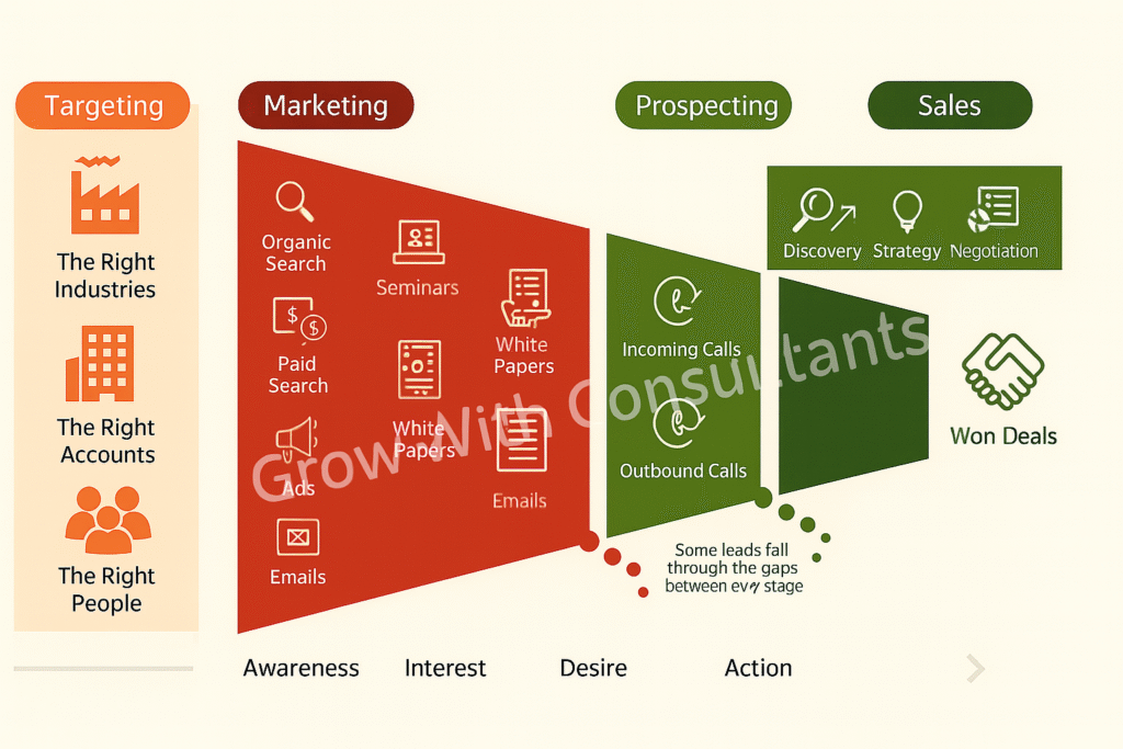 Steps to Convert a Lead into a Customer – Sales Funnel Visual