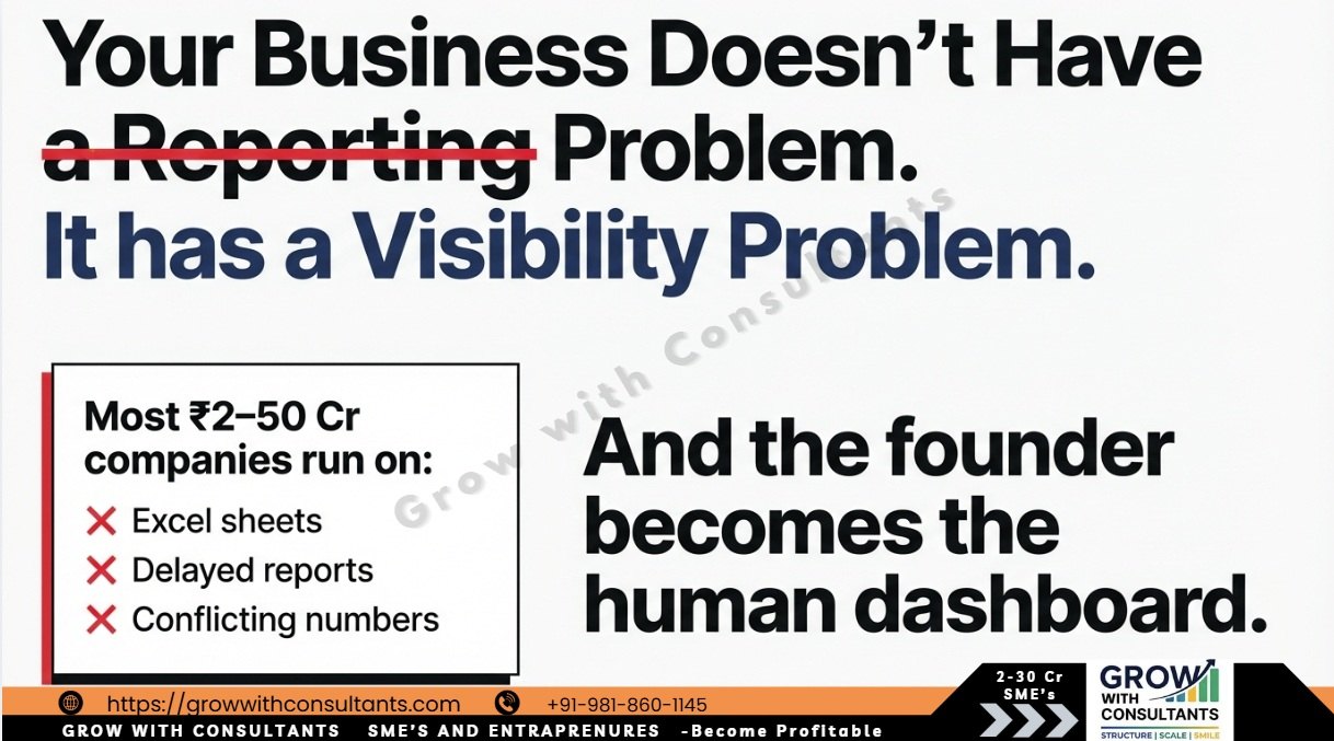 Your business does not have a reporting problem, it has a visibility problem: the founder becomes the human dashboard